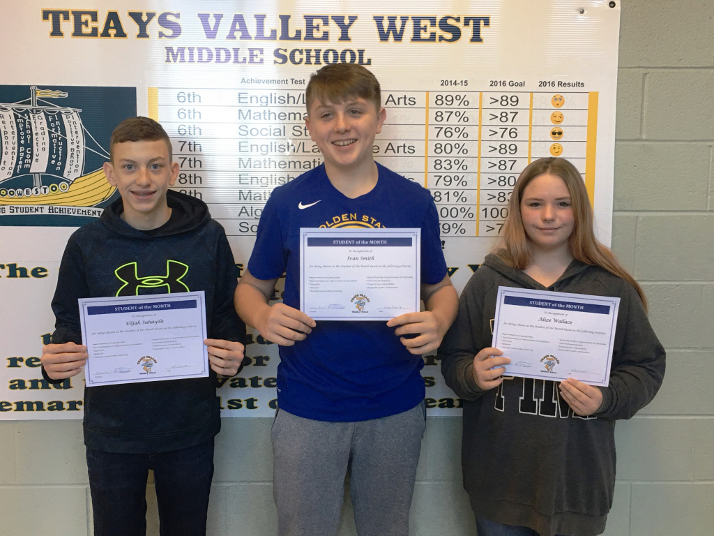 Teays Valley West Middle School Students of the Month - Scioto Post