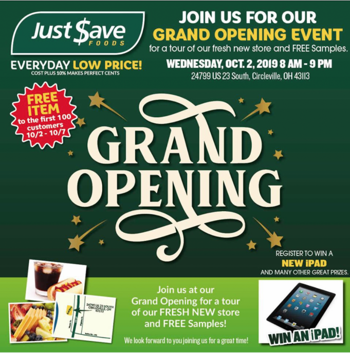 NEW BUSINESS: Just Save Opens After Save A Lot Rebrands Offers Unique Pricing - Scioto Post