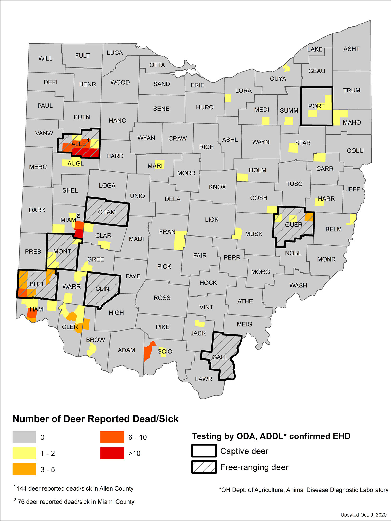 ODNR Confirms Deer Disease in Ross, Athens, and Other Counties in Ohio