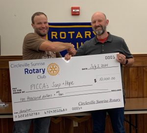 Circleville Sunrise Rotary Donates $10,000 to Support Mobile Hygiene Unit